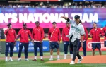 United States men’s national soccer team head coach Mauricio Pochettino throws out the ceremonial first pitch before a baseball game between the Seattle Mariners and the Toronto Blue Jays, Friday, July 3, 2026, in Seattle. AP Photo/Lindsey Wasso