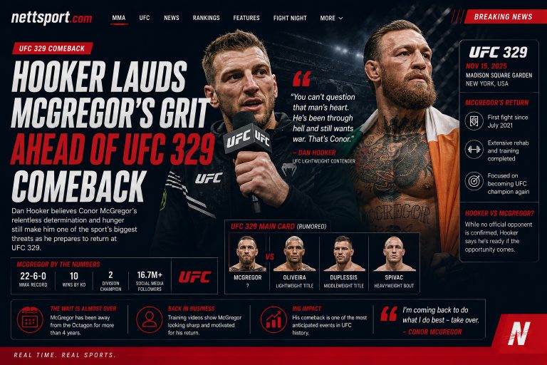Hooker Lauds McGregor's Grit Ahead of UFC 329 Comeback