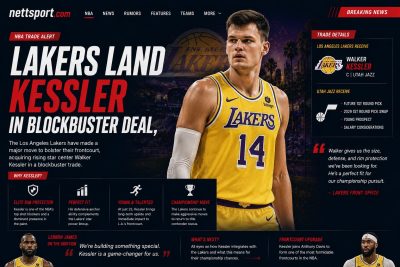 Lakers Land Kessler in Blockbuster Deal, Jazz Secure Future Picks