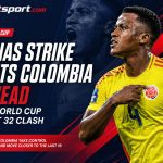 Arias Strike Puts Colombia Ahead in World Cup Last 32 Clash