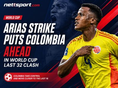 Arias Strike Puts Colombia Ahead in World Cup Last 32 Clash