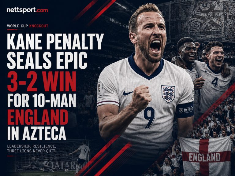 Kane Penalty Seals Epic 3-2 Win for 10-Man England in Azteca