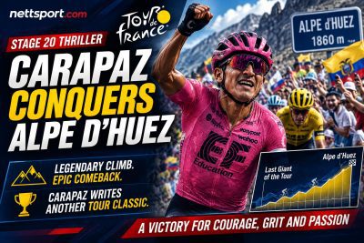 Carapaz Conquers Alpe d'Huez in Tour de France Stage 20 Thriller