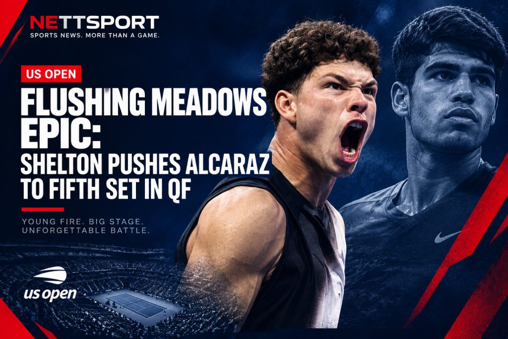 Flushing Meadows Epic: Shelton Pushes Alcaraz to Fifth Set in QF